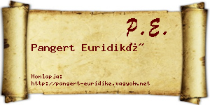 Pangert Euridiké névjegykártya